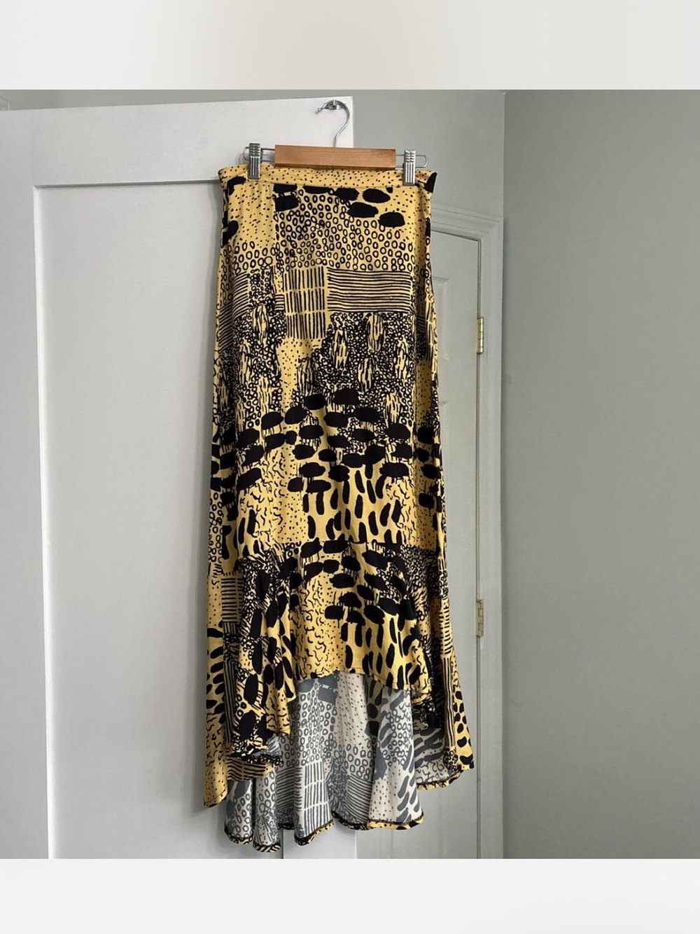 ASOS Yellow and Black Abstract Print Women's Skirt